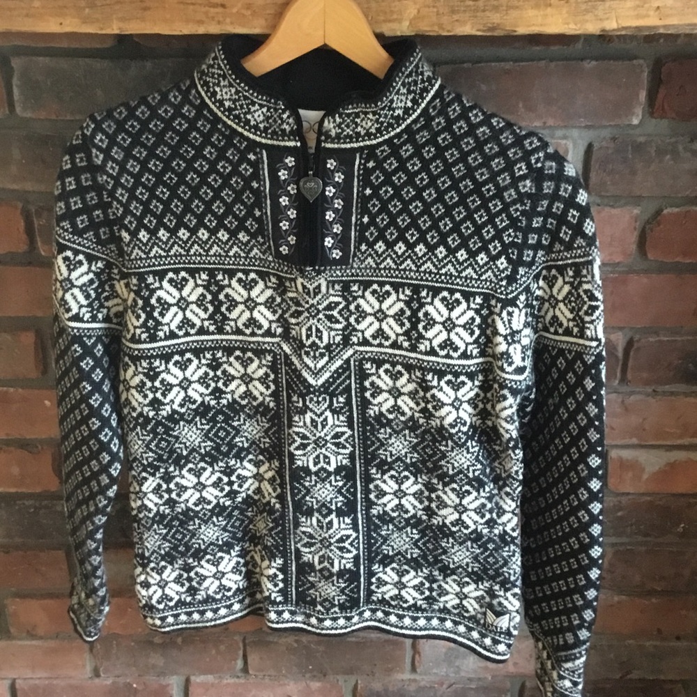Dale of Norway Black and White Crewneck Sweater